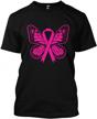 show your support for breast cancer with our men's butterfly ribbon t-shirt logo
