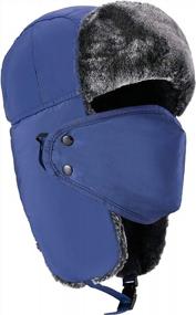 img 4 attached to Winter Hats For Women And Men - MySuntown Ushanka Trapper Hat With Ear Flaps, Chin Strap & Windproof Mask.