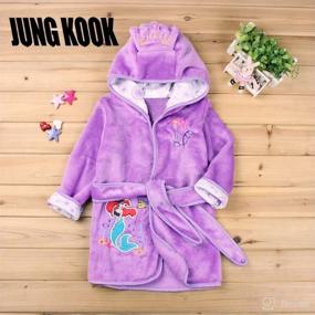 img 3 attached to JUNG KOOK Cartoon Bathrobe Hoodie: Soft Towel Robe for Toddler Baby Boys and Girls - Perfect for Beach, Bath, and Nighttime