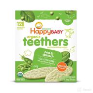 organic teether, pea and spinach flavor - happy baby, 12 count (pack of 6) logo