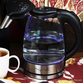 img 2 attached to 🍵 Megachef 1.7L Clear Glass Tea Kettle with Stainless Steel and Illuminated Design