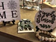 img 1 attached to LIBWYS 6 Pcs Farmhouse Decors For Tiered Tray Farmhouse Home Decor Tiered Tray Decor Items Mini Signs Simply Blessed Home Windmill Wooden Beads Garland Rustic Kitchen Decor review by Carl Watkins