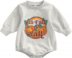 img 4 attached to Newborn Infant Unisex Sweatshirt Romper Bodysuit Long Sleeve Pullover Autumn Tops