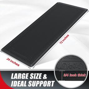 img 2 attached to DAILYLIFE Anti Fatigue Kitchen Mat - 3/4" Thick Comfort Mat With Non-Slip Bottom And Extra Support For Home, Office, And Garage - Waterproof And Easy-To-Clean - 24" X 72" Black Mat