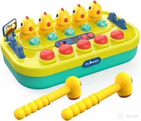 img 4 attached to GILOBABY Whack A Mole Game for Toddlers - Interactive Light-Up Musical Pounding Toy with PK Mode, 2 Soft Hammers - Early Developmental Toy for Kids - Birthday Gifts for Children Boys Girls Ages 3-5