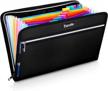 secure your documents with fireproof and waterproof accordion file bag with 14 pockets and color labels logo