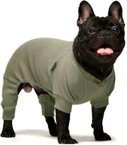 img 3 attached to 👕 Lightweight Waffle Knit V-Neck Pet Clothes - Fitwarm Basics 100% Cotton Jumpsuits Pajamas Onesies for Dogs and Cats