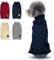 cyeollo small dog sweaters: turtleneck knitted apparel with leash hole for fall/winter, perfect for small dogs логотип