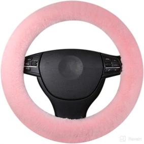 img 4 attached to Steering Wheel Cover Plush Vehicle Steering Wheel Cover Non-Slip Steering Wheel Protector Winter Warm Car Steering Wheel Cover Universal Auto Car Wrap Cover Car Interior Accessory (Diam 13-17&#34 Interior Accessories