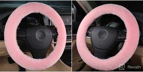 img 2 attached to Steering Wheel Cover Plush Vehicle Steering Wheel Cover Non-Slip Steering Wheel Protector Winter Warm Car Steering Wheel Cover Universal Auto Car Wrap Cover Car Interior Accessory (Diam 13-17&#34 Interior Accessories