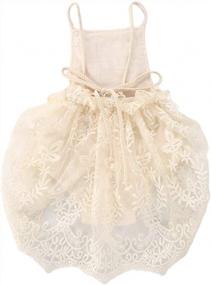 img 2 attached to Lovely Lace Embroidered Baby Girl Jumpsuit: Perfect For Newborns And Infants!