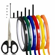 create sharp and professional whiteboard grids with thin pinstripe tape - 6 roll set with scissor - multicolored logo