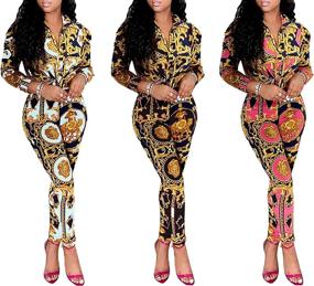 img 2 attached to 👗 Stylish LKOUS Printed Jumpsuits for Women: Shop the Latest in Jumpsuits, Rompers & Overalls