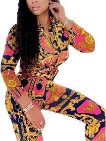 img 3 attached to 👗 Stylish LKOUS Printed Jumpsuits for Women: Shop the Latest in Jumpsuits, Rompers & Overalls