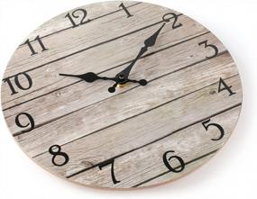 img 2 attached to 10 Inch Jomparis Silent Non-Ticking Wooden Wall Clock - Vintage Rustic Country Tuscan Style Home Decor
