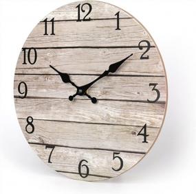 img 3 attached to 10 Inch Jomparis Silent Non-Ticking Wooden Wall Clock - Vintage Rustic Country Tuscan Style Home Decor