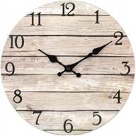 10 inch jomparis silent non-ticking wooden wall clock - vintage rustic country tuscan style home decor логотип