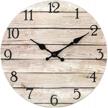 10 inch jomparis silent non-ticking wooden wall clock - vintage rustic country tuscan style home decor logo