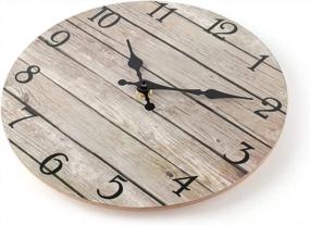 img 1 attached to 10 Inch Jomparis Silent Non-Ticking Wooden Wall Clock - Vintage Rustic Country Tuscan Style Home Decor