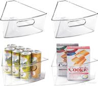 🗄️ leeden lazy susan cabinet organizer 10.2"x 9.4"x4" - set of 4 bpa free durable plastic transparent storage bins for kitchen, 1/8 wedge design, 4" deep container logo