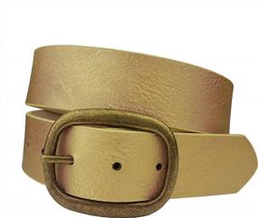 img 2 attached to 🌿 Stylish Vegan Plain Matte Silver Buckle Women's Accessories and Belts: Elevate Your Fashion Statement