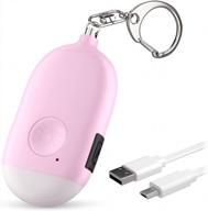 weten rechargeable self defense keychain alarm - 130 db loud emergency personal siren ring with led light - perfect sos safety alert device key chain for women, kids, elderly, and joggers in pink logo