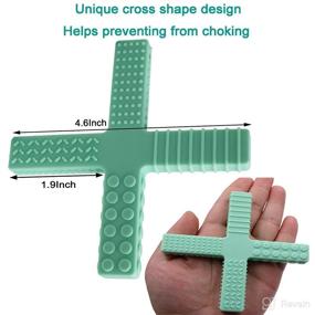 img 1 attached to 🧩 3-Pack Silicone Cross-Shaped Chewy Tube Toys for Autism Kids | Oral Motor Aids for Aggressive Chewers | SPD, ADHD | Chew Sticks Bricks for Autistic Boys and Girls