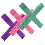 🧩 3-pack silicone cross-shaped chewy tube toys for autism kids | oral motor aids for aggressive chewers | spd, adhd | chew sticks bricks for autistic boys and girls logo