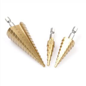 img 3 attached to HSS Titanium Coated Step Drill Bits Set (3 Pcs Hex Shank) - 4/12/20/32Mm For DIY Woodworking Tool