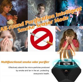 img 2 attached to 🚬 Black Portable Ashtray with Smart Induction Lids | USB Rechargeable Multifunctional Ash Tray for Outdoor, Home, Office | Cool Ashtrays for Indoor Decoration