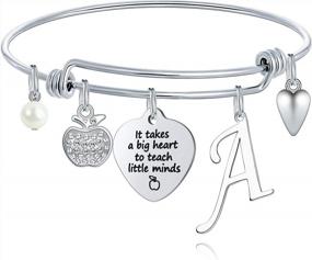 img 4 attached to 26 Initial Charm Bracelets: Best Teacher Appreciation Gifts For Women - Ursteel Teacher Christmas Thank You Gifts