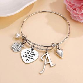 img 2 attached to 26 Initial Charm Bracelets: Best Teacher Appreciation Gifts For Women - Ursteel Teacher Christmas Thank You Gifts