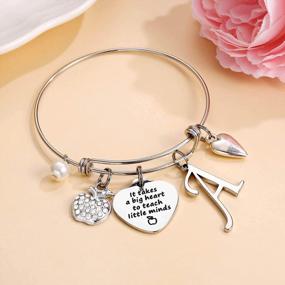 img 1 attached to 26 Initial Charm Bracelets: Best Teacher Appreciation Gifts For Women - Ursteel Teacher Christmas Thank You Gifts