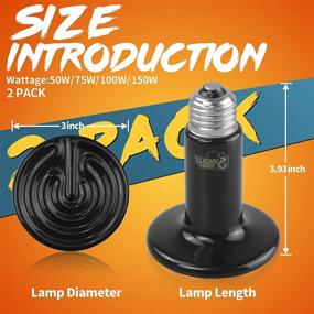 img 3 attached to LUCKY HERP 100W Ceramic Heat Emitter for Reptiles, Amphibians, Chickens, Dogs, Cats - 2-Pack