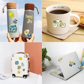 img 3 attached to 🌼 100 Waterproof Stickers for Water Bottles, Laptops, and More: Xingqiba Green Floral Graffiti Decals for Teens and Adults