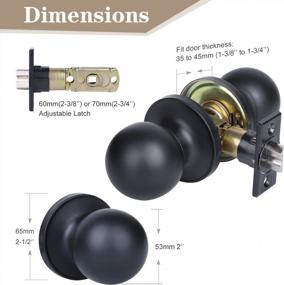 img 2 attached to Matte Black Interior Door Lock Keyless Round Ball Passage Door Knob Handle, 5 Pack For Hallway And Closet - BIGLUFU