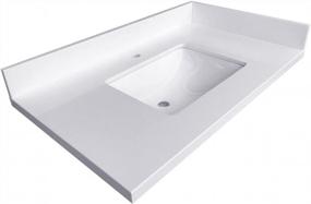 img 2 attached to Single Sink Vanity Top (White Quartz, 43.5"X 22.5"X1.5")