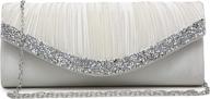 👛 dasein pleated rhinestone evening handbags & wallets with clutches for women логотип