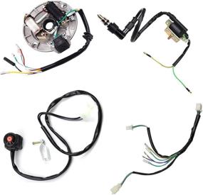 img 2 attached to 🔌 Complete Wire Harness Wiring Loom CDI Ignition Coil Magneto Spark Plug Rebuild Kit for 50cc-125cc Stator CDI Coil ATV Quad Bike Buggy Go Kart, Annpee Kick Start Dirt Pit Bike