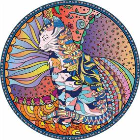 img 4 attached to 1000 Piece Animal Puzzle Color Challenge Round Mandala Cat Jigsaw Puzzle - Bgraamiens Puzzles Mandala Cat Edition