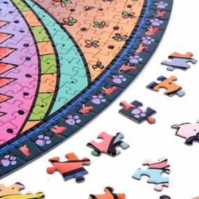img 1 attached to Головоломка с изображением животных, 1000 деталей, круглая мандала, кошка, головоломка, цветная задача - Bgraamiens Puzzles Mandala Cat Edition