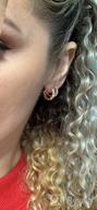 img 1 attached to Gold Plated Fettero Huggie Hoop Earrings For Women - Hypoallergenic, Dainty, And Stylish - Hoop Varieties Include Beaded, Circle, Spike, Snake, Heart, Lightning, And CZ review by Yasmine Sepulveda