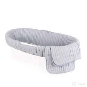 img 3 attached to 🐸 Tadpoles Grey Cable Knit Moses Basket Set with Bedding