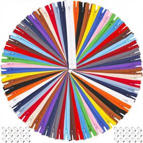 img 4 attached to 100Pcs 8 Inch Nylon Coil Zippers In 20 Colors - Bulk Supplies With Presser Foot For Sewing Crafts, Clothing & Bags