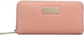 img 4 attached to Women'S PINK Calfskin Leather Wallet W/ Embossed Zip & RFID Theft Protection