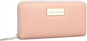 img 3 attached to Women'S PINK Calfskin Leather Wallet W/ Embossed Zip & RFID Theft Protection