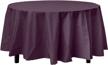 12-pack premium 84in. round plastic tablecloth - plum | perfect for tables & events! logo