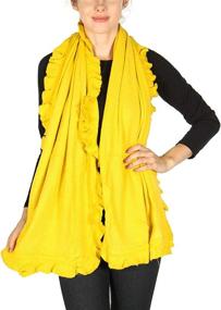 img 3 attached to Serenita Ruffle Trendy Trimmed Winter Women's Accessories and Scarves & Wraps