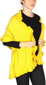 img 4 attached to Serenita Ruffle Trendy Trimmed Winter Women's Accessories and Scarves & Wraps