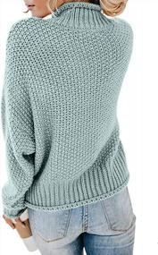 img 2 attached to Womens Loose Knitted Jumper With Batwing Sleeves And Turtleneck - CHERFLY Pullover Sweater
